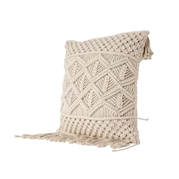 Hand Made Macrame Cushion With Cover 16 x 16 inches - Leechoo