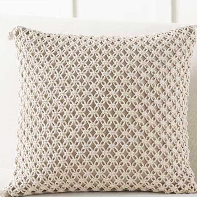 Handmade Macrame Cushions With Cover 16 x 16 inches - Leechoo