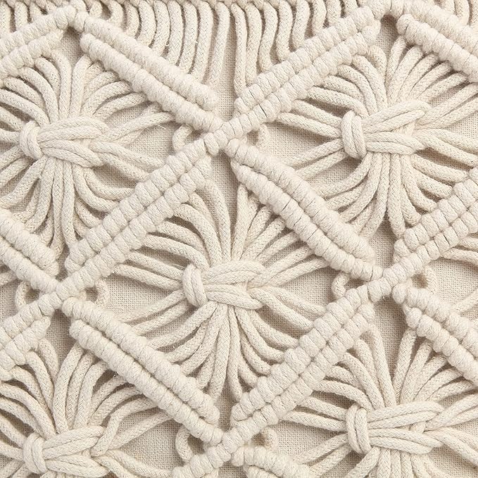 Stylish Macrame Cotton Cushion With Cover 16 x 16 inches - Leechoo