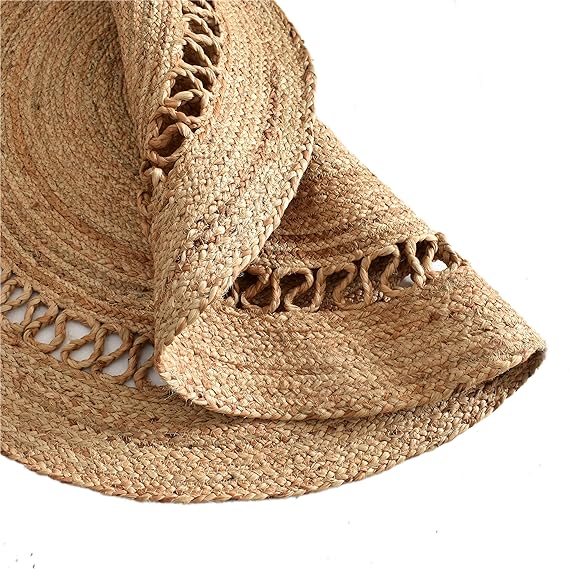 Handmade Jute Braided Round Mat For Home Decor - Leechoo