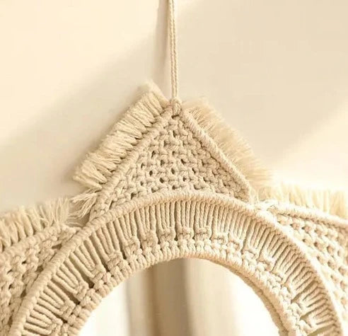 Macrame Wall Hanging Round Mirror - Leechoo