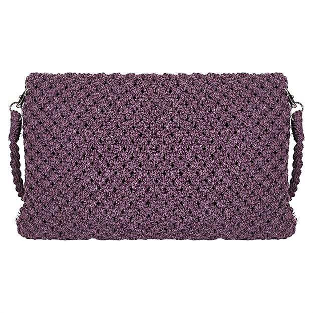 Purple Macrame Sling Bag For Women - Leechoo