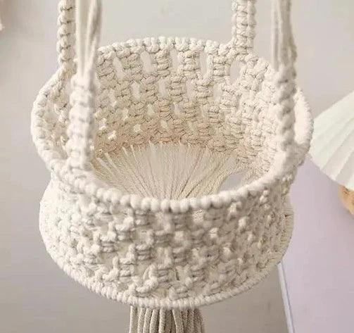 Hanging Macrame Storage Basket Organizer - Leechoo