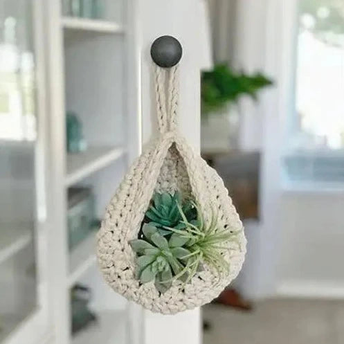Cute Macrame Hanging Planter For Terrace Set Of 2 - Leechoo