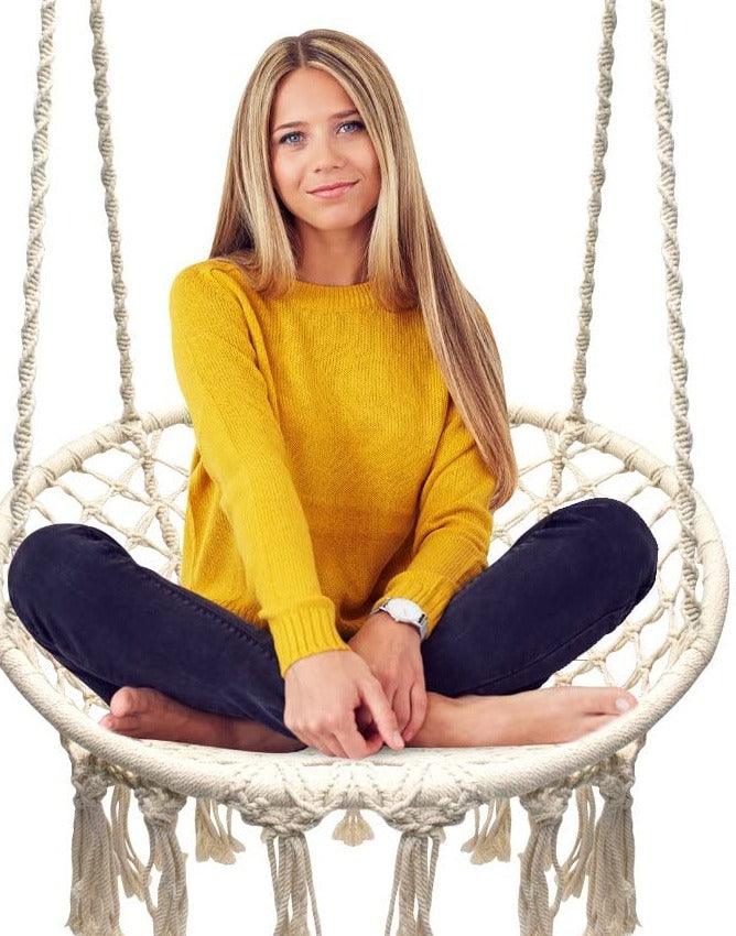 Macrame Hanging Swing for Adults - Leechoo
