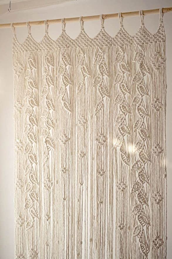 Designer Macrame Window Curtain 80 inches - Leechoo