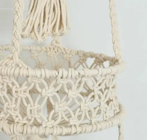 3 Tier Hanging Macrame Storage Basket - Leechoo
