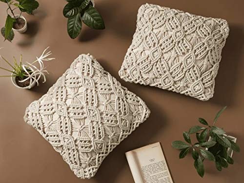 Beautiful Macrame Cushions With Cover 16 x 16 inches - Leechoo