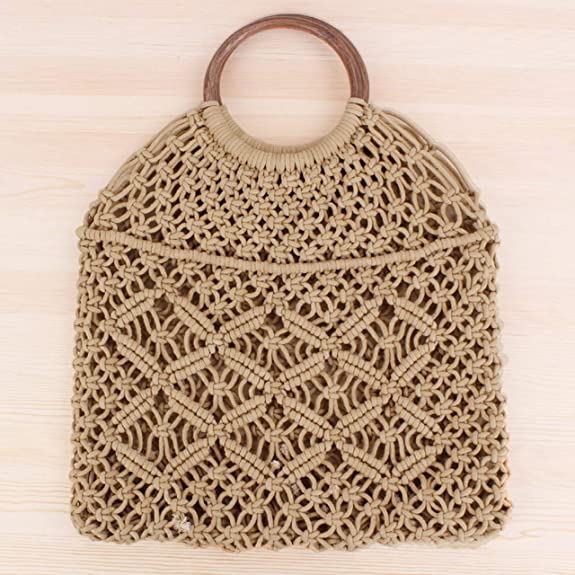 Boho Handmade Brown Macrame Bag - Leechoo