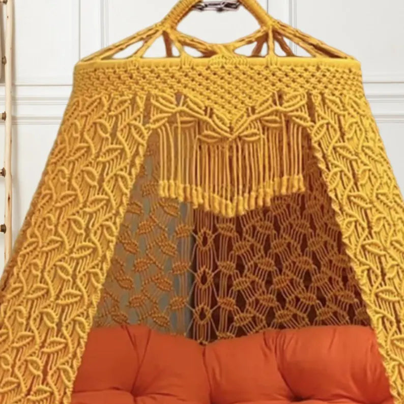 Macrame Sofa Swing With Mattress And Cushions - Leechoo