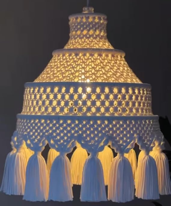 Beautiful Macrame Hanging Lampshade For Home - Leechoo