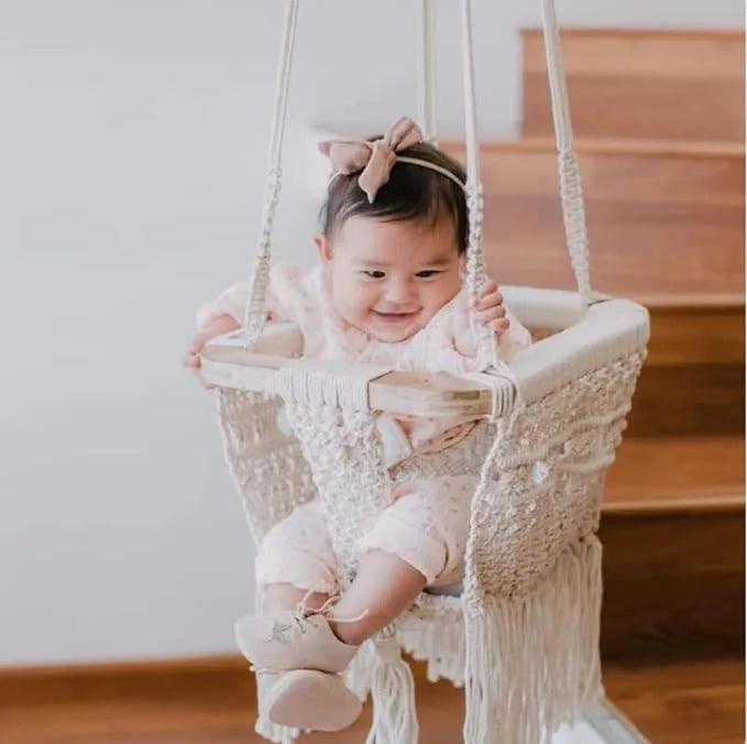 Cotton Rope Square Baby Swing Chair - Leechoo
