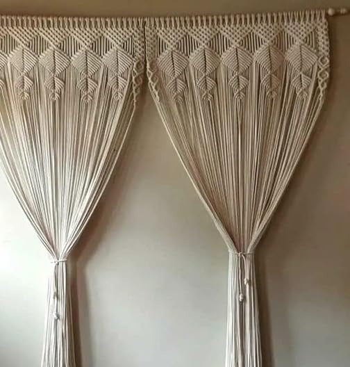 Aesthetic Macrame Curtain Wall Hanging 7 feet - Leechoo