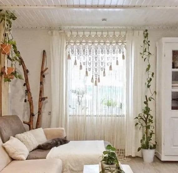 Beautiful Macrame Window Curtain 80 inches - Leechoo