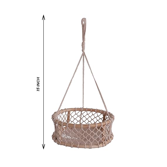 Macrame Storage Basket For Kitchen - Leechoo