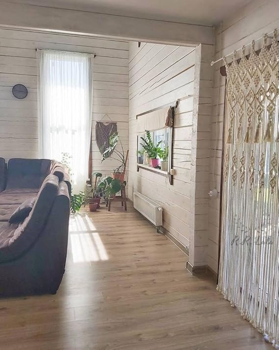 Macrame Window Curtain 7 feet For Home - Leechoo