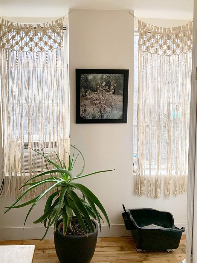 Macrame Window Curtain 80 inches - Leechoo