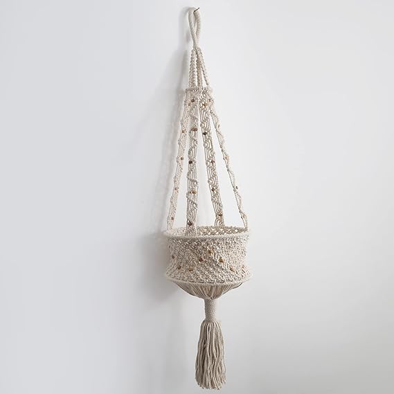 Macrame Hanging Bucket Planter For Terrace - Leechoo