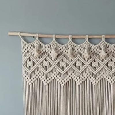 Square Macrame Window Curtain 4 feet - Leechoo