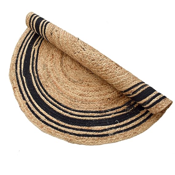 Handmade Rustic Jute Braided Round Rug - Leechoo