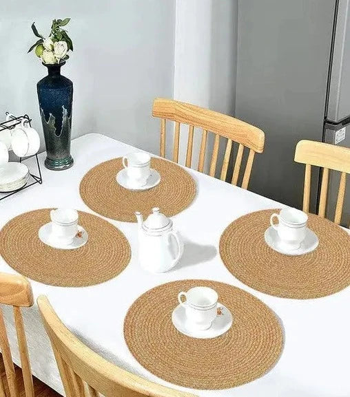 Handmade Jute Table Mats Set Of 4 - Leechoo