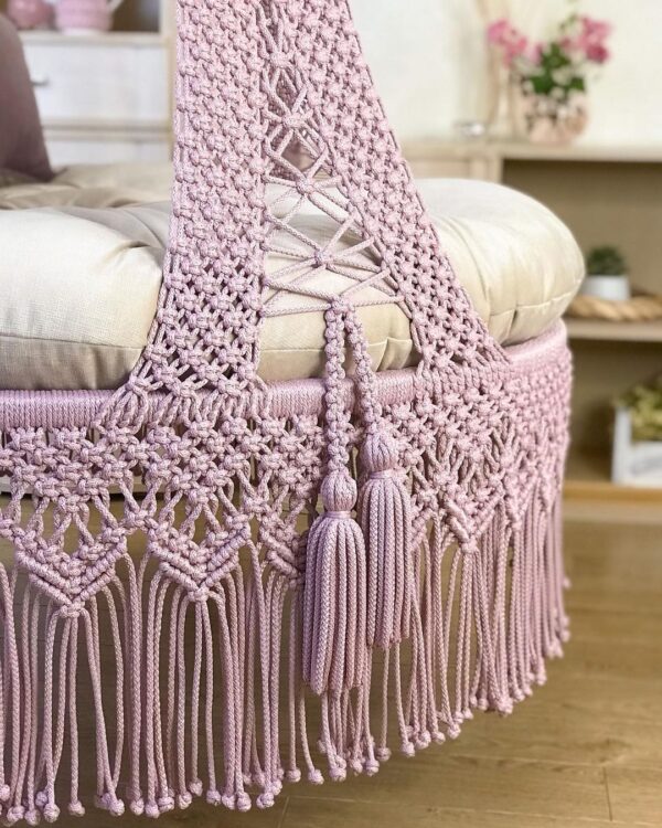 Pink Macrame Swing For Adults - Leechoo