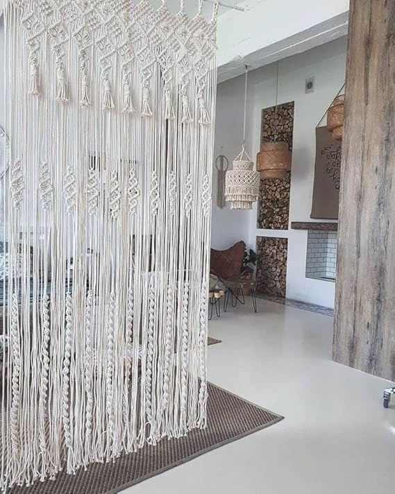 Macrame Window Curtain Tapestry 7 feet - Leechoo