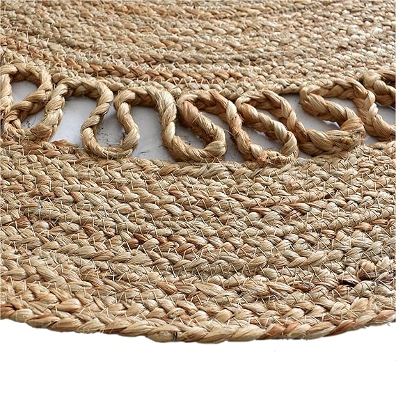 Handmade Jute Braided Round Mat For Home Decor - Leechoo
