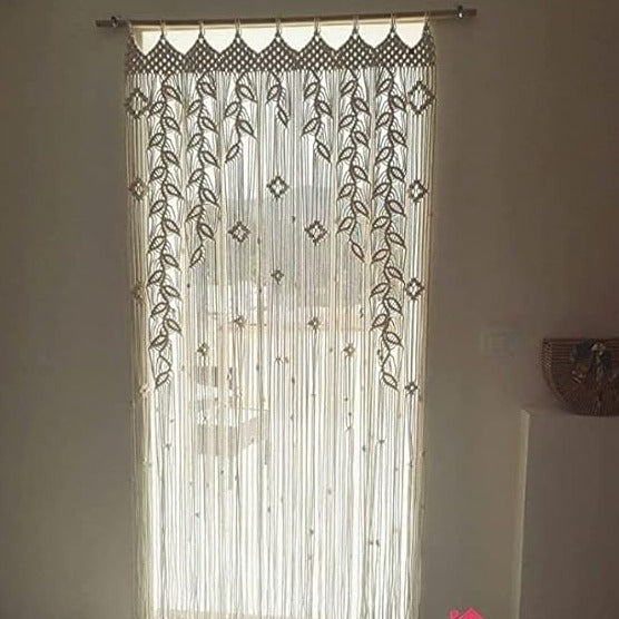 Designer Macrame Window Curtain 80 inches - Leechoo