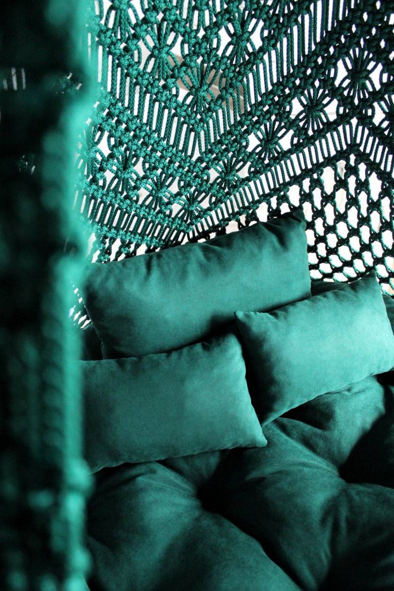 Green Macrame Swing For Adults And Kids - Leechoo