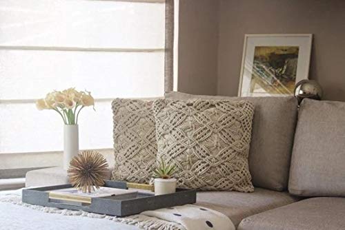 Beautiful Macrame Cushions With Cover 16 x 16 inches - Leechoo