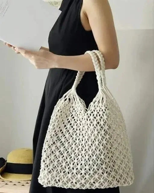 Stylish Macrame Tote Bag 15 inches - Leechoo