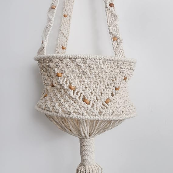 Macrame Hanging Bucket Planter For Terrace - Leechoo