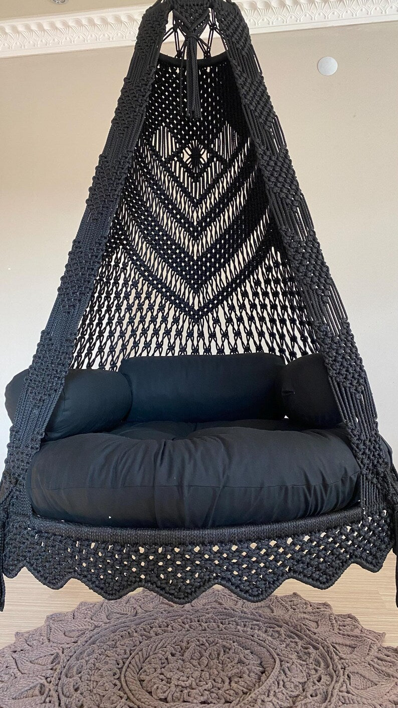 Macrame Swing Chair For Adults 40 inches - Leechoo