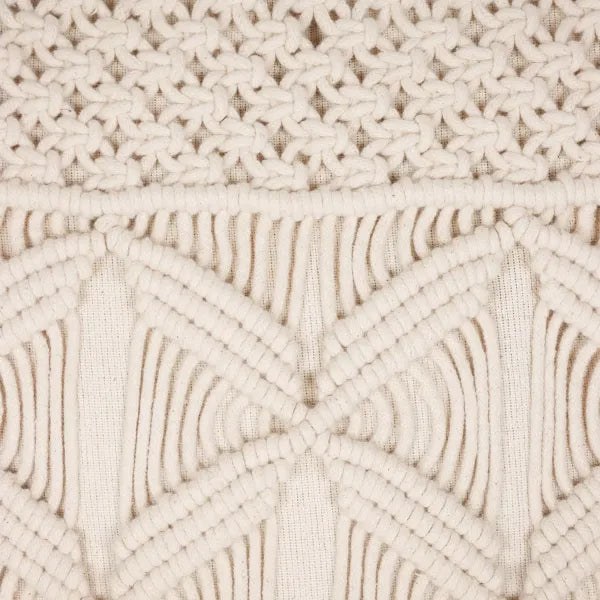 Macrame Cushion With Cover 16 x 16 inches For Home - Leechoo