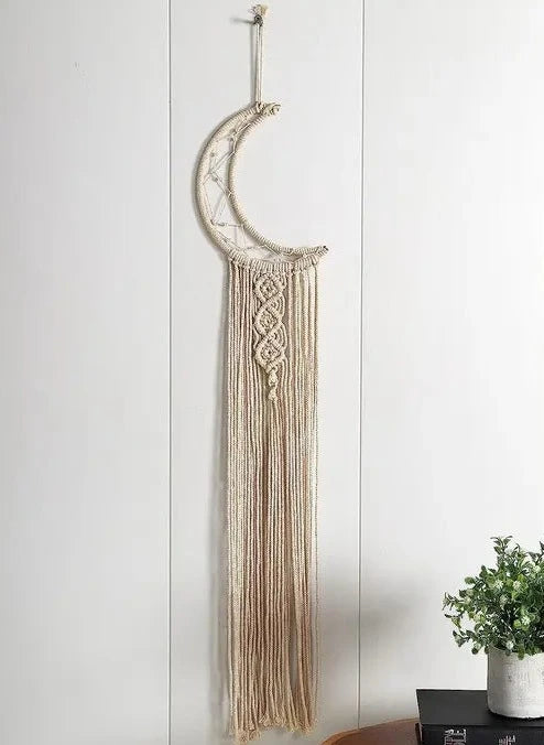 Macrame Moon And Star Wall Hanging Dream Catcher - Leechoo