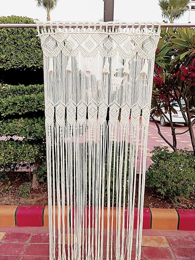 Handwoven Macrame Curtains For Home 7 x 4 feet - Leechoo