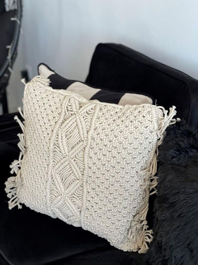 Macrame Cushions With Cover 16 x 16 inches - Leechoo