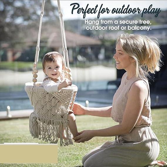 Cotton Rope Square Baby Swing Chair - Leechoo