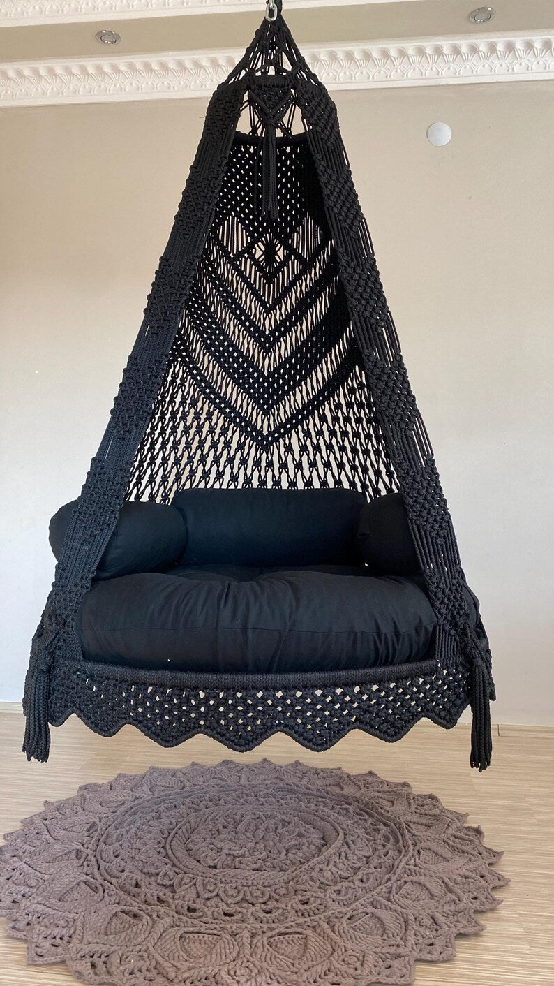 Macrame Swing Chair For Adults 40 inches - Leechoo