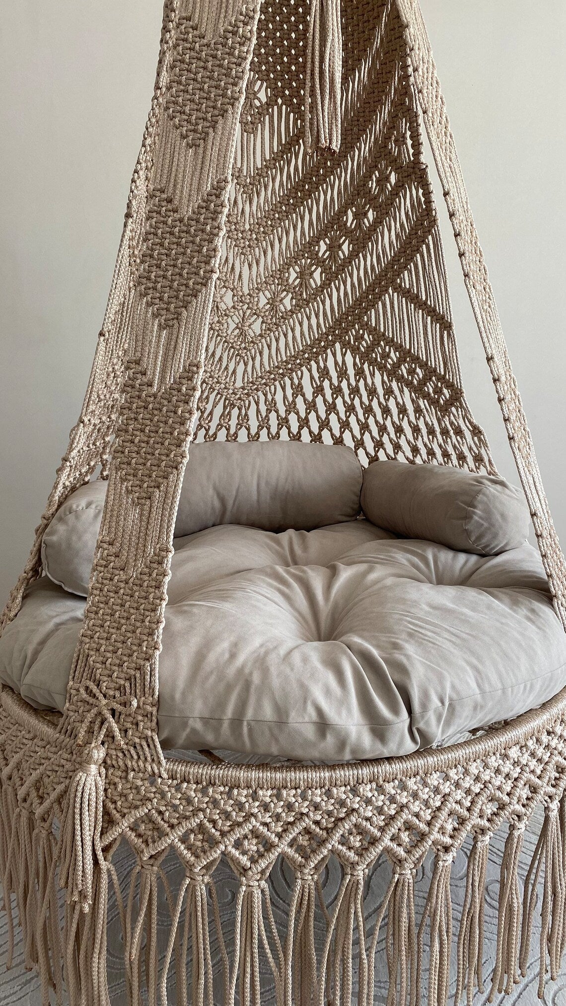 Macrame Swing With Cushions in 35 inches - Leechoo