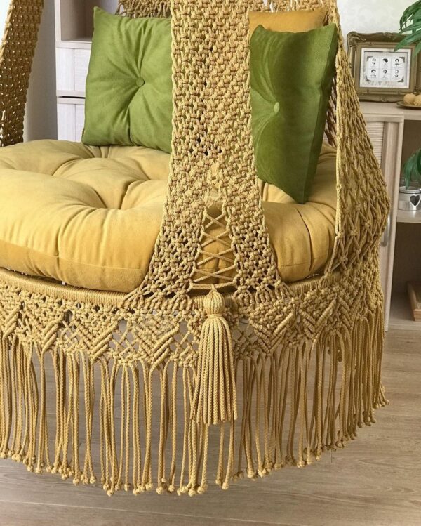 Yellow Macrame Swing For Adults - Leechoo
