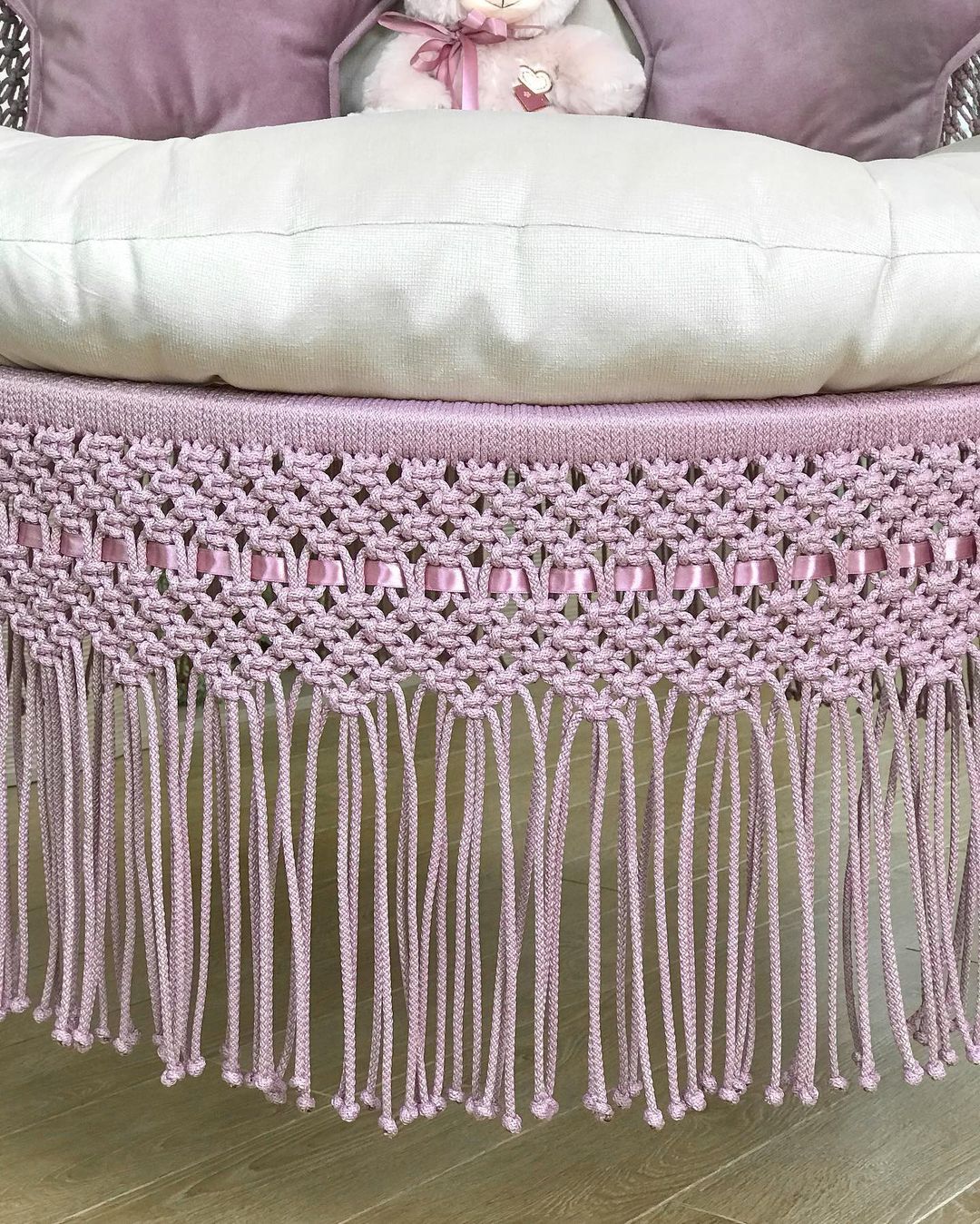 Pink Macrame Swing For Adults - Leechoo