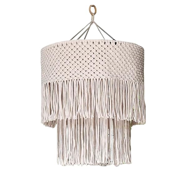Macrame Hanging Lampshade For Home 20 inches - Leechoo
