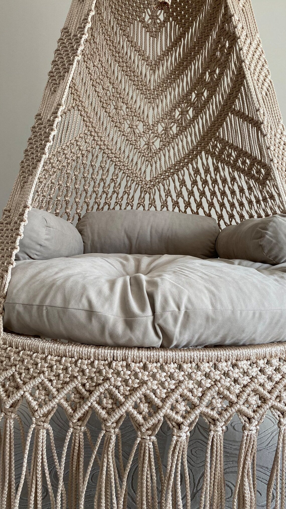 Macrame Swing With Cushions in 35 inches - Leechoo