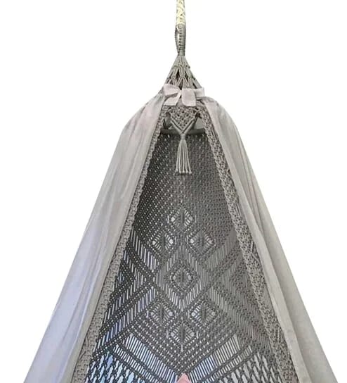 Gray Macrame Swing For Adults - Leechoo