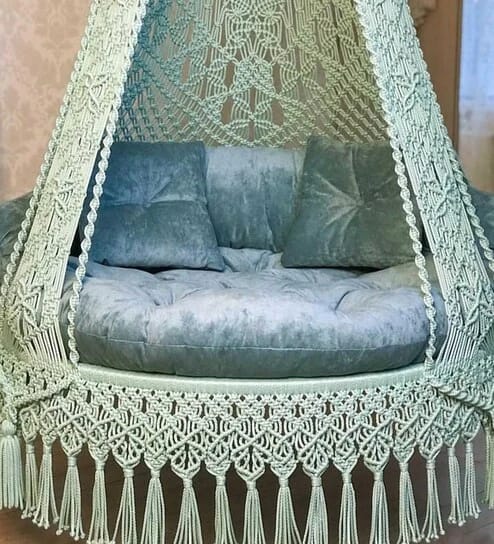 Sea Green Macrame Swing - Leechoo