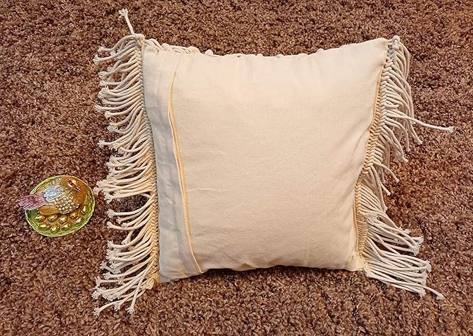 Macrame Cushion With Cover 16 x 16 inches - Leechoo
