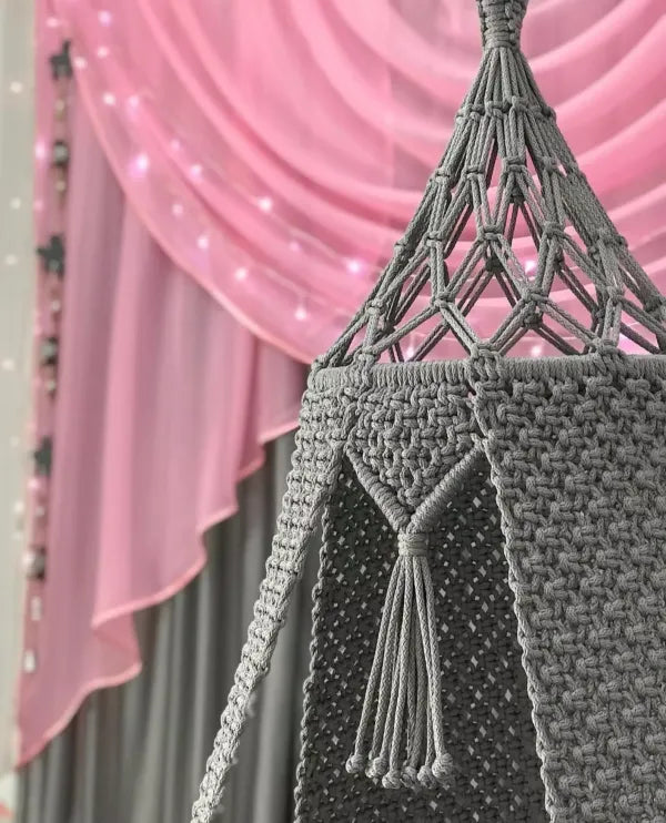 Gray Macrame Swing For Adults - Leechoo