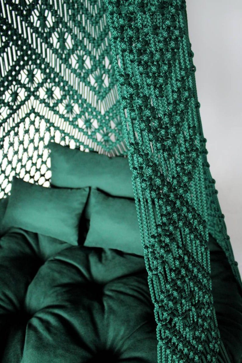 Green Macrame Swing For Adults And Kids - Leechoo